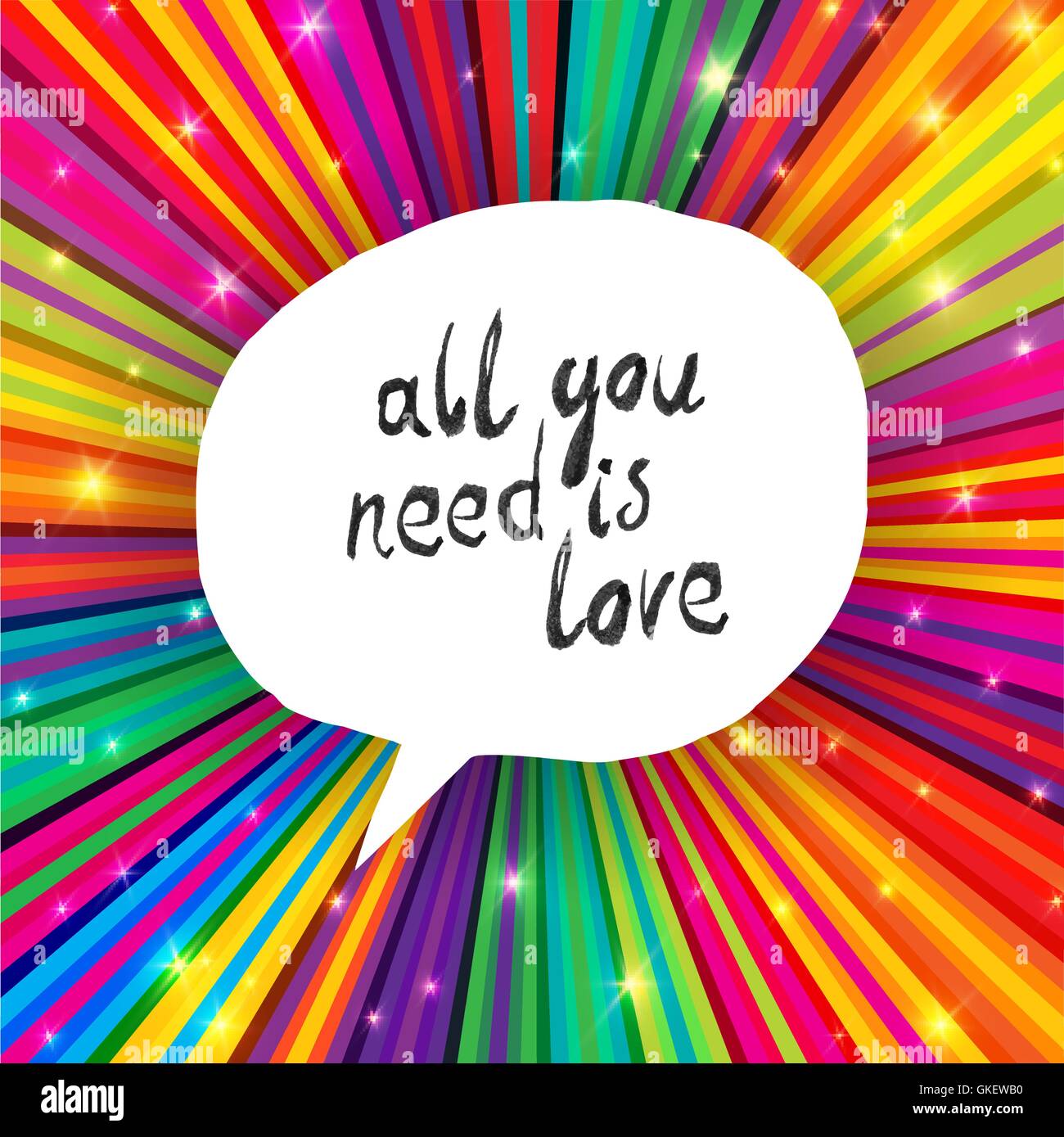 Tout ce qu'il vous faut, c'est l'amour Poster Illustration de Vecteur