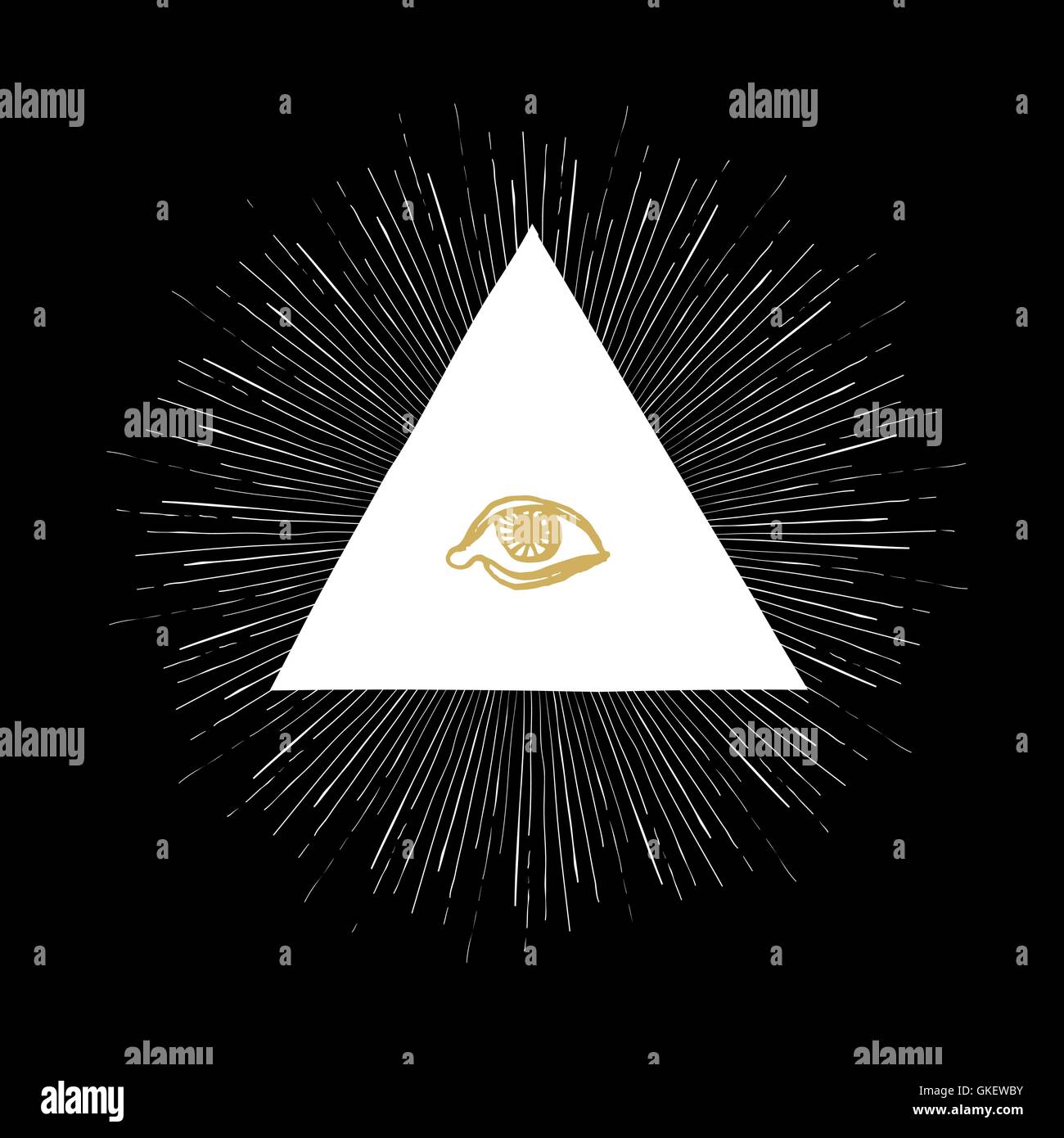 All Seeing Eye sur noir Illustration de Vecteur