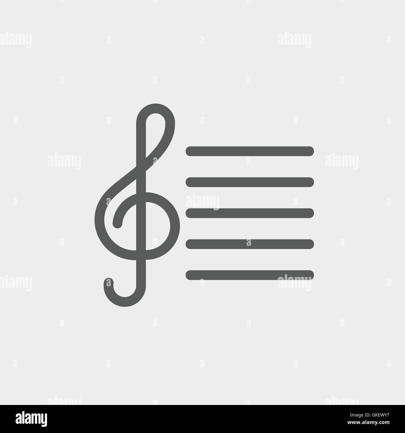 L'icône de la ligne fine Note de musique Illustration de Vecteur L'icône de la ligne fine Note de musique Illustration de Vecteur