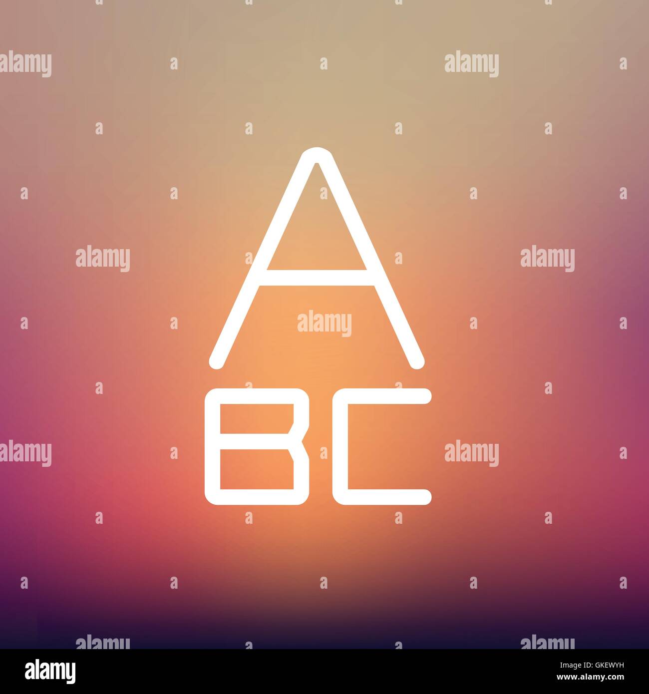 Alphabet de bold font l'icône de la ligne mince Illustration de Vecteur