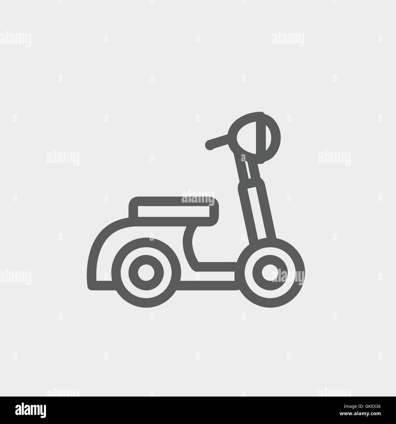 L'icône de la ligne mince scooter Illustration de Vecteur