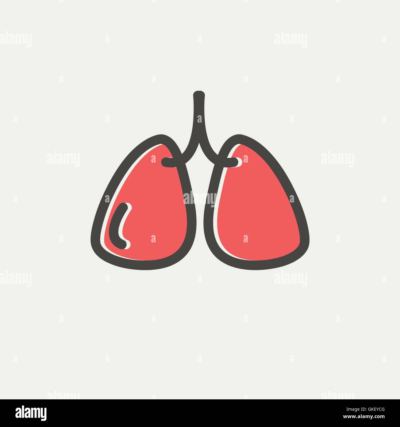 Poumons l'icône de la ligne mince Illustration de Vecteur
