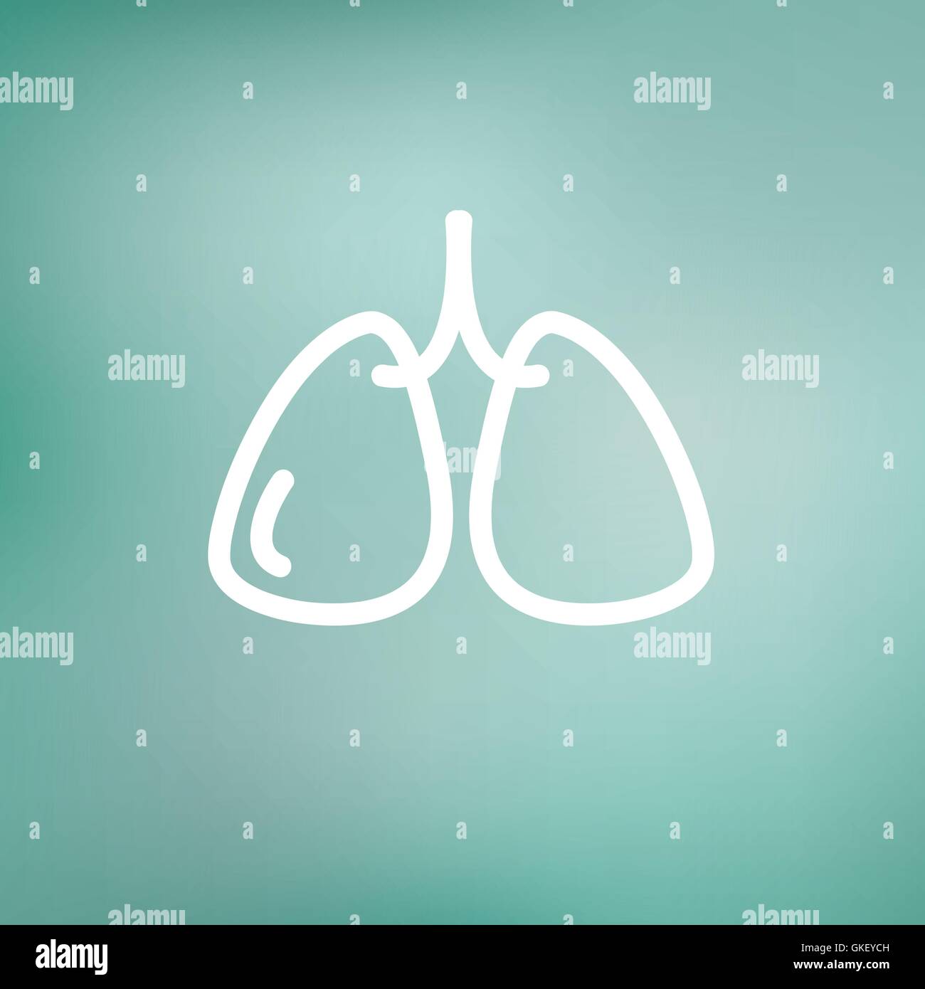 Poumons l'icône de la ligne mince Illustration de Vecteur