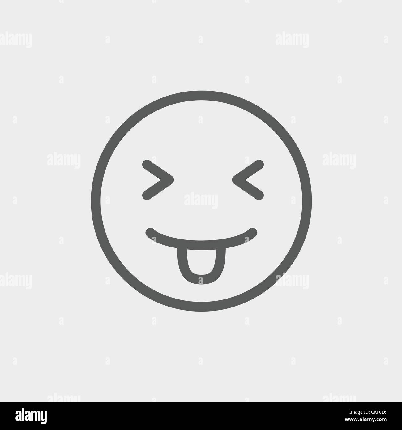 L'icône de la ligne mince drôle Illustration de Vecteur