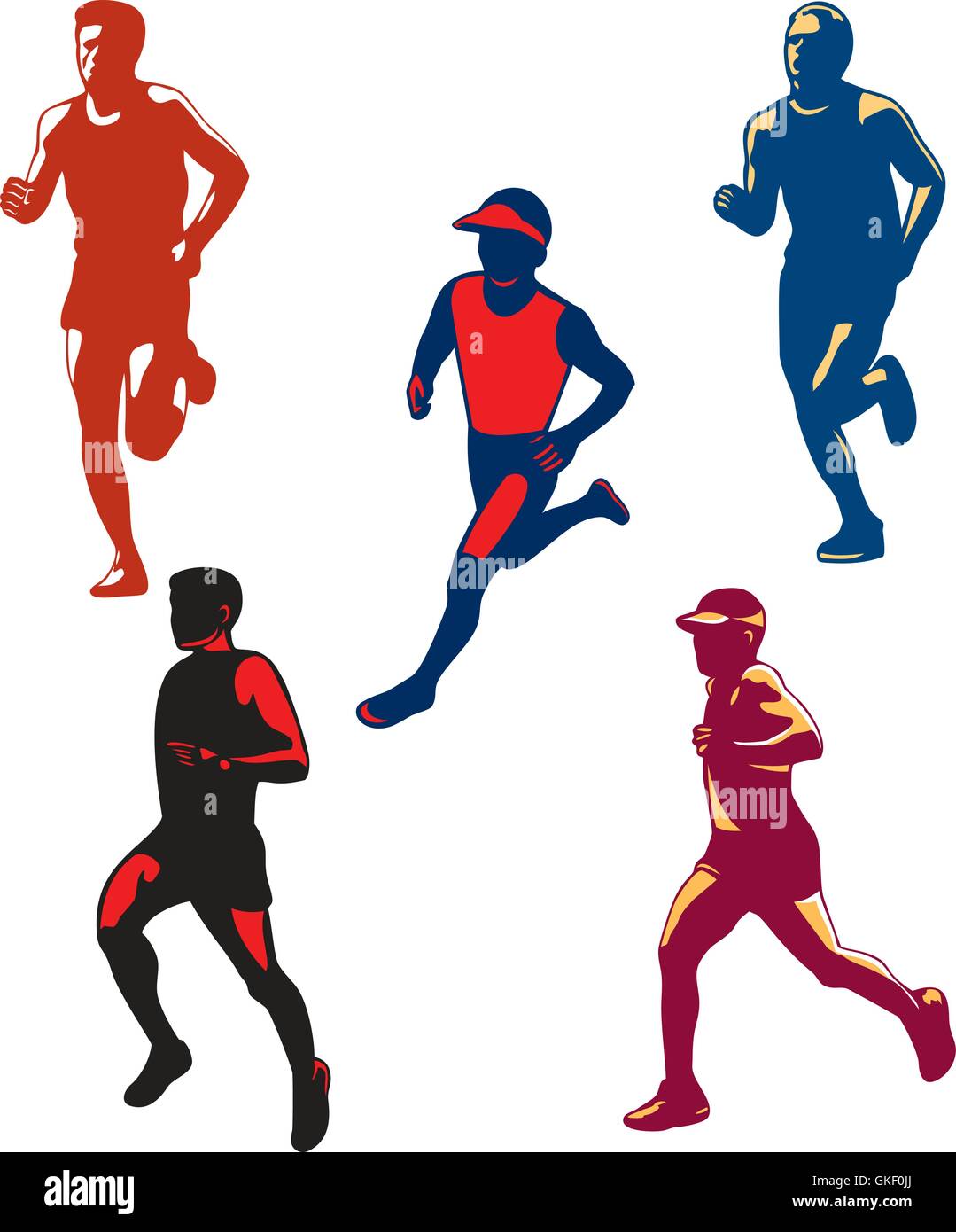 Collection rétro Marathon Illustration de Vecteur