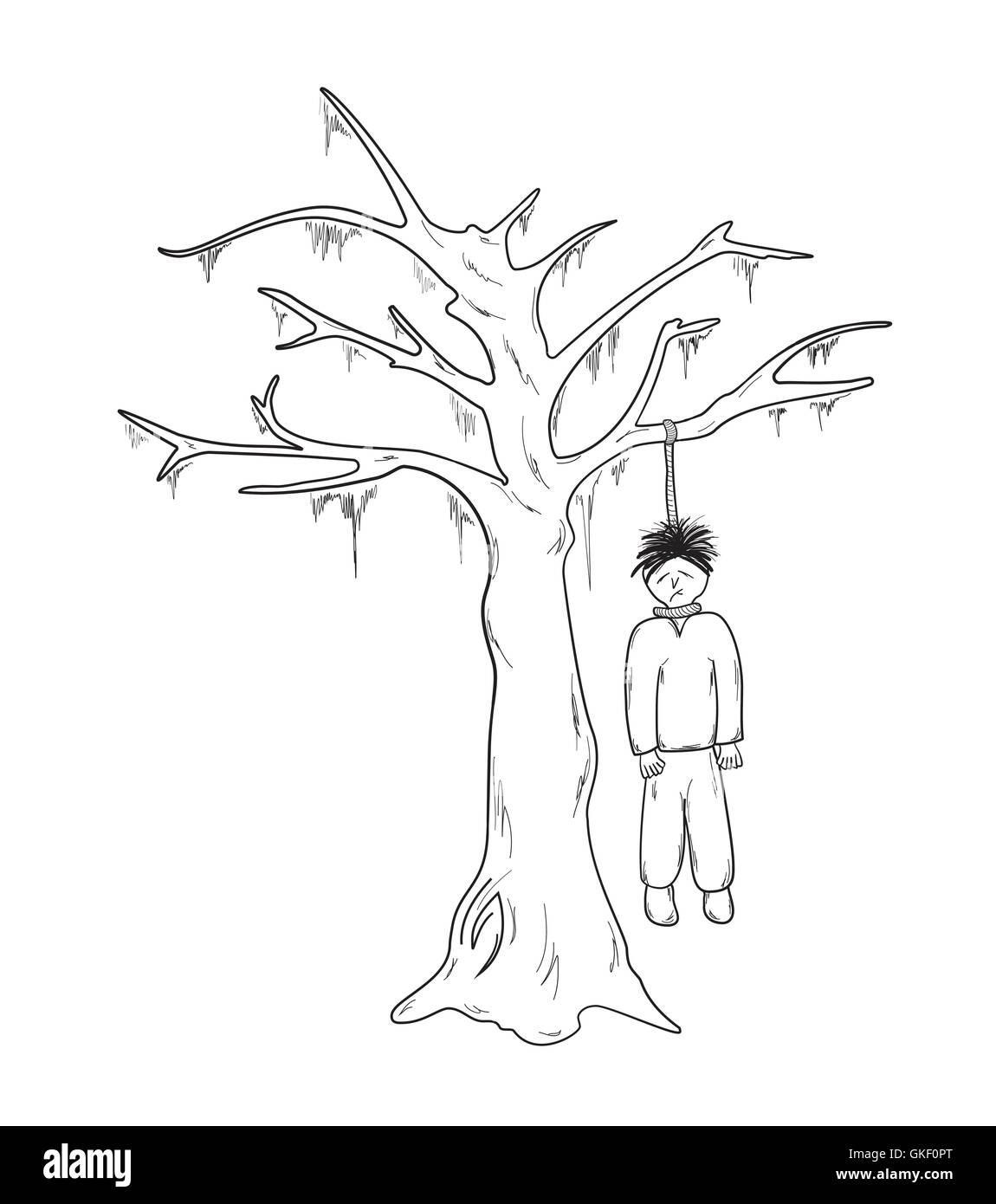 Et l'arbre du pendu Illustration de Vecteur