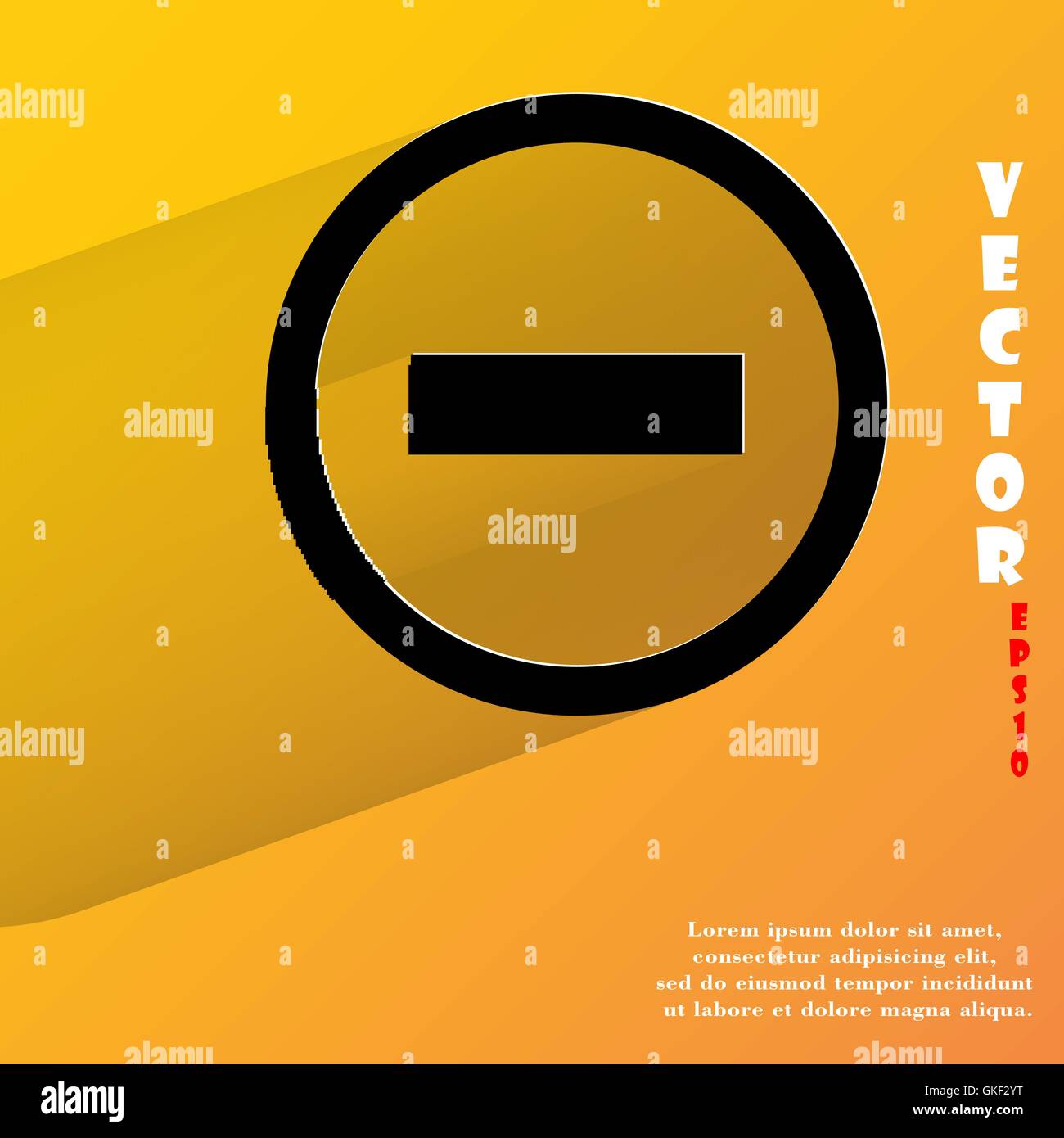 Moins. Télévision web moderne avec bouton long shadow et l'espace pour votre texte. Illustration de Vecteur