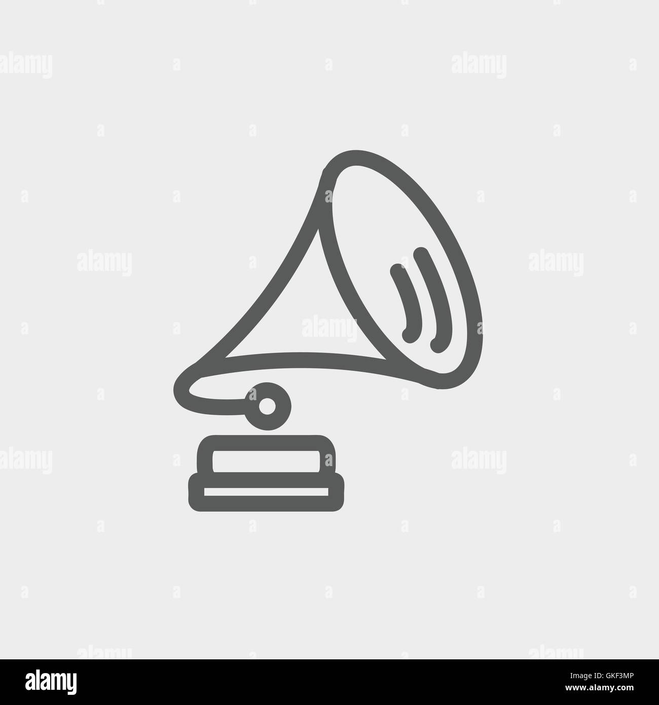 L'icône de la ligne mince Gramophone Illustration de Vecteur