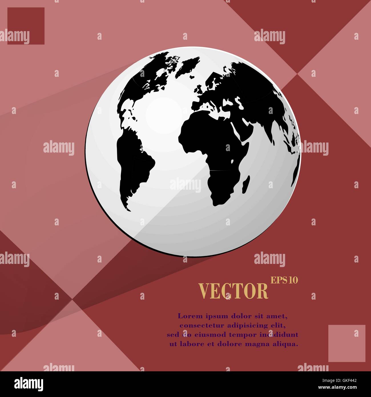 Carte du monde sur une icône web fond abstrait géométrique Illustration de Vecteur