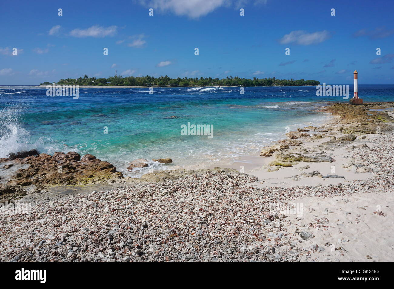 La passe de Tiputa, l'atoll de Rangiroa, archipel des Tuamotu, en Polynésie française, l'océan Pacifique Banque D'Images