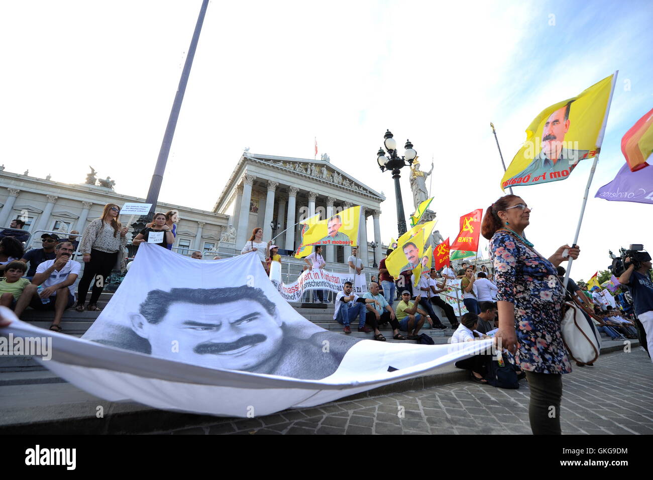 Vienne, Autriche. 20 août, 2016. Kurdes démontrer à Vienne contre les violations des droits de l'homme en Turquie et l'isolement d'Abdullah Öcalan. Credit : Franz Perc/Alamy Live News Banque D'Images