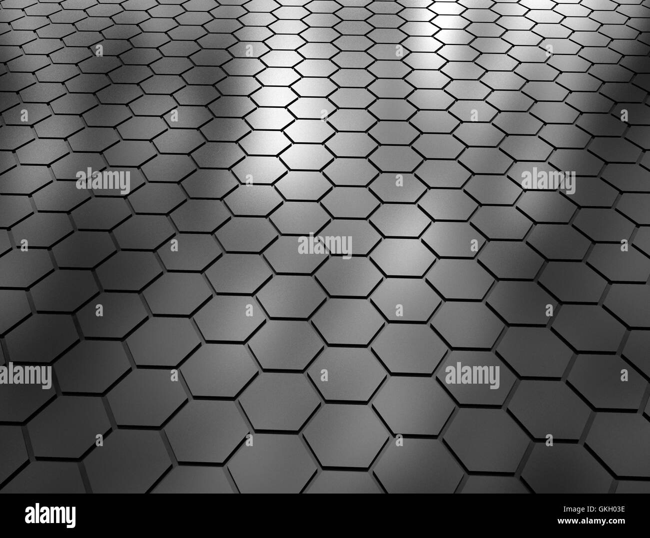 Résumé de l'hexagone de rendu 3D surface futuriste Banque D'Images