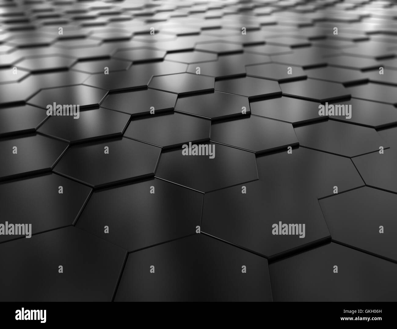 Résumé de l'hexagone de rendu 3D surface futuriste Banque D'Images
