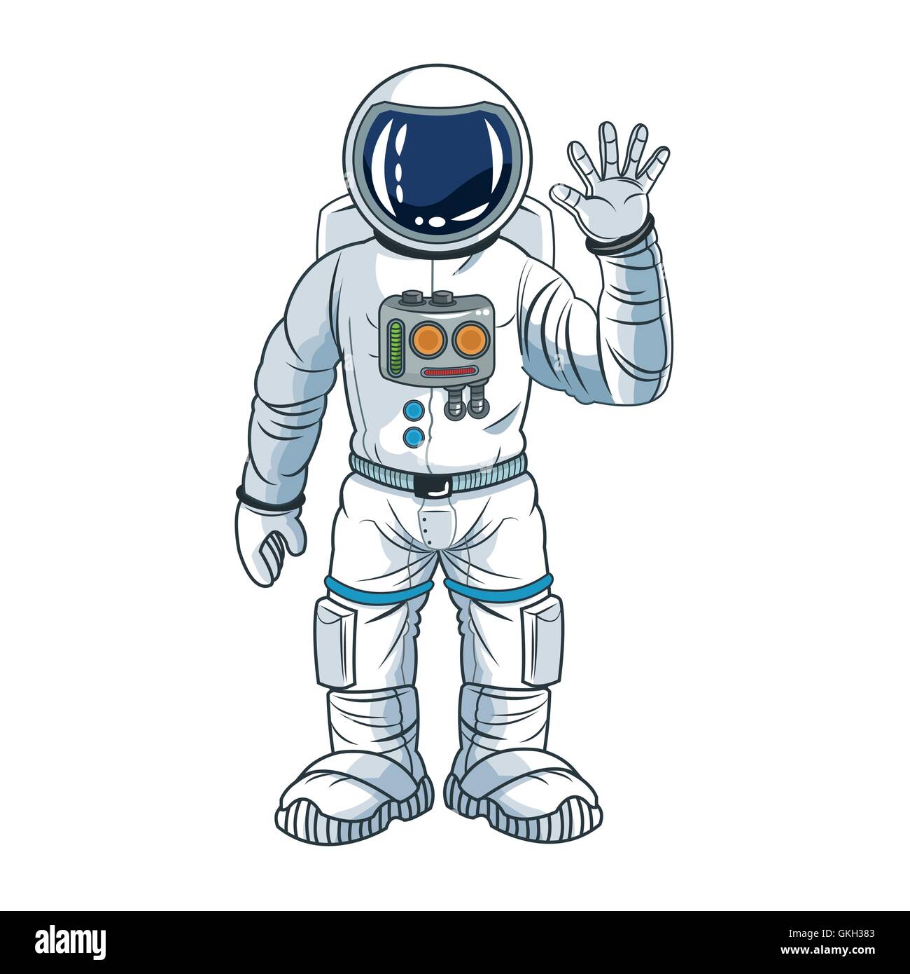 Un Astronaute De Dessin Animé Arithmétique Blanc Commutateur