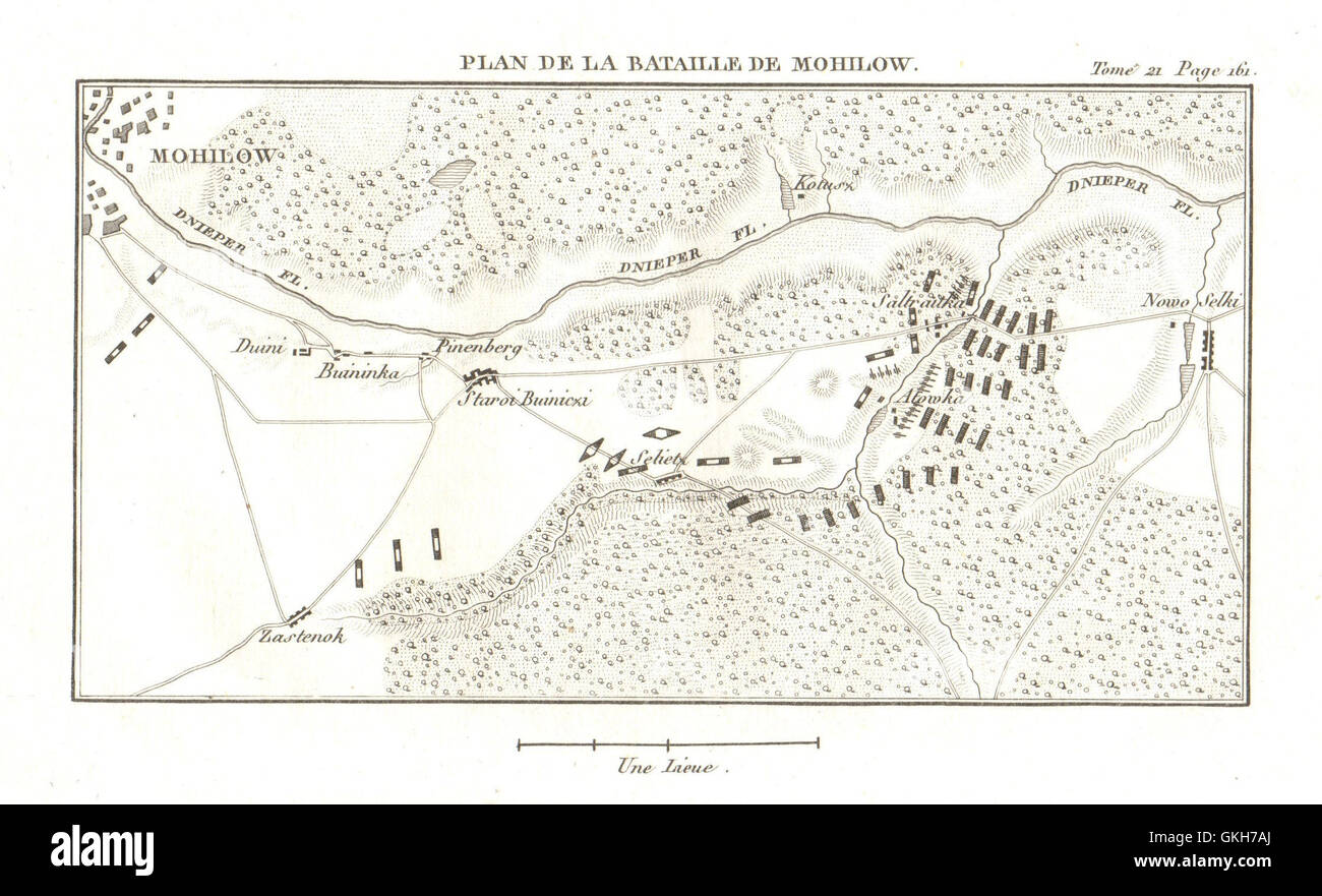 Bataille de Saltanovka (Minsk) 1812. L'invasion française de la Russie. Belarus 1820 map Banque D'Images