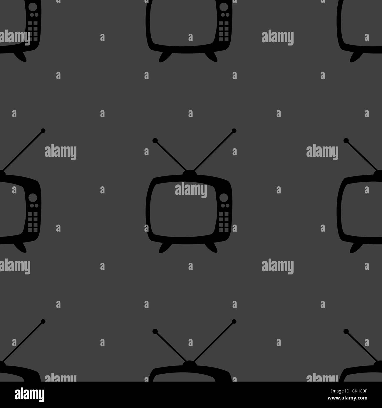 Retro tv web icon design plat. Modèle gris transparent. Illustration de Vecteur