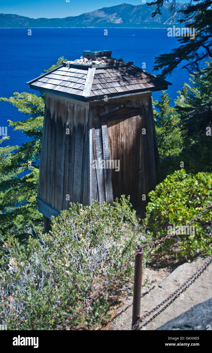 Ancien phare sur le lac Tahoe, en Californie Banque D'Images