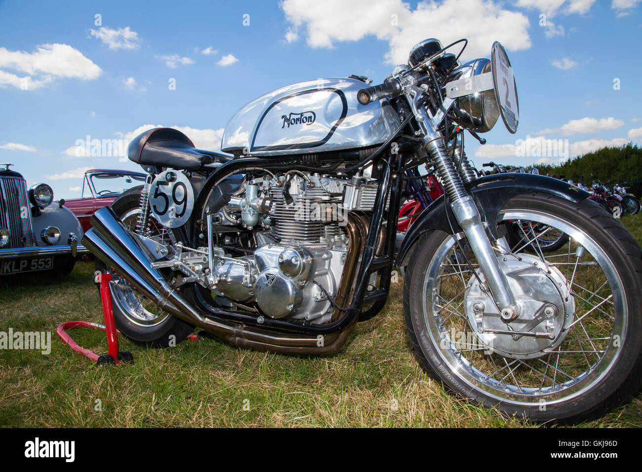 Moto de course Manx Norton vintage de construction britannique, vainqueur de nombreuses courses TT Banque D'Images