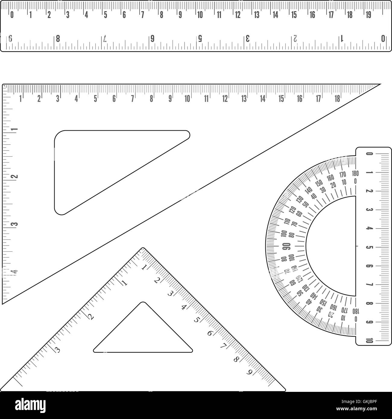 Les règles et les triangles Illustration de Vecteur