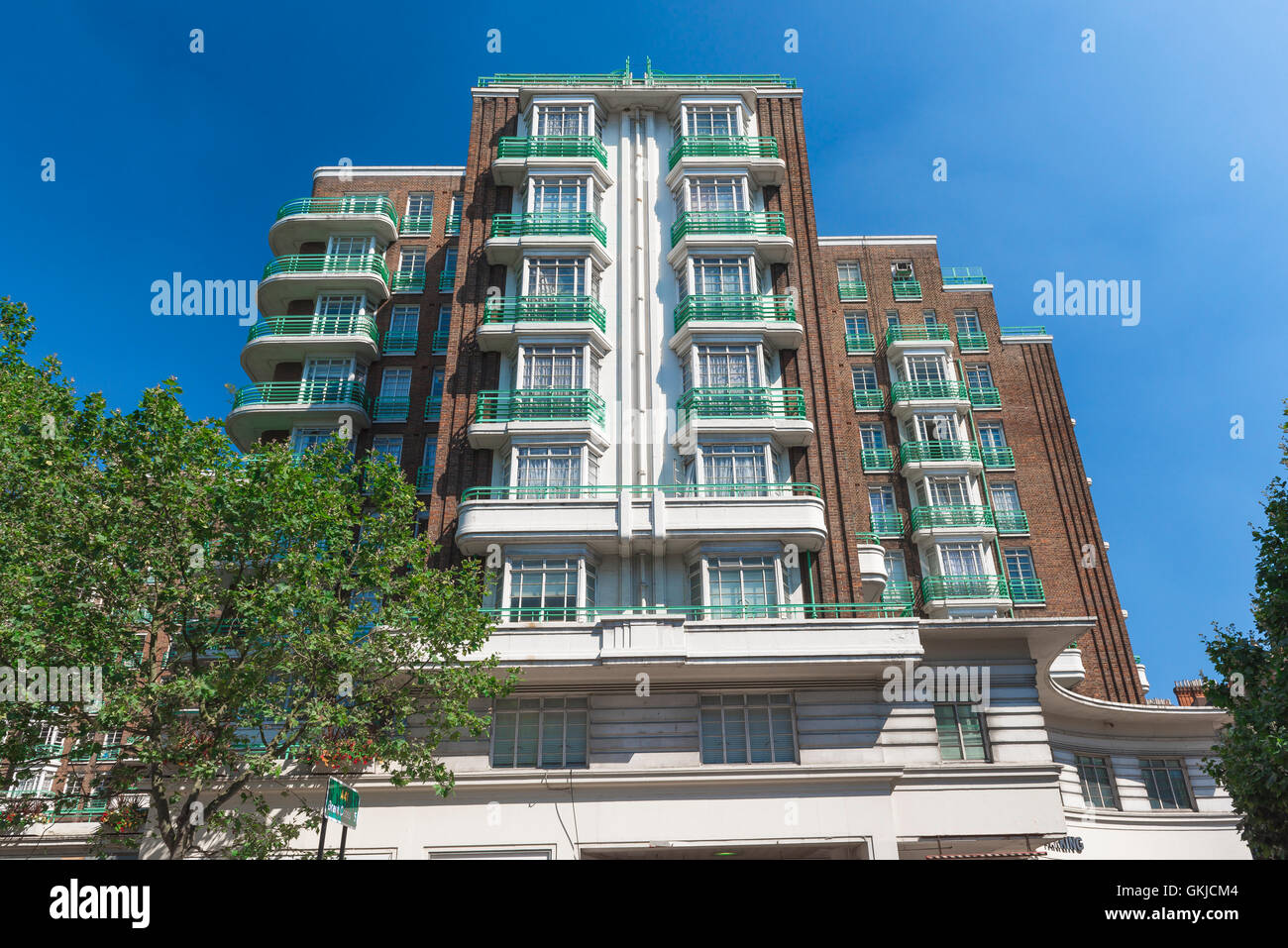 Années 20 Art Deco apartment building, Dorset House, Marylebone, Londres NW1 Banque D'Images