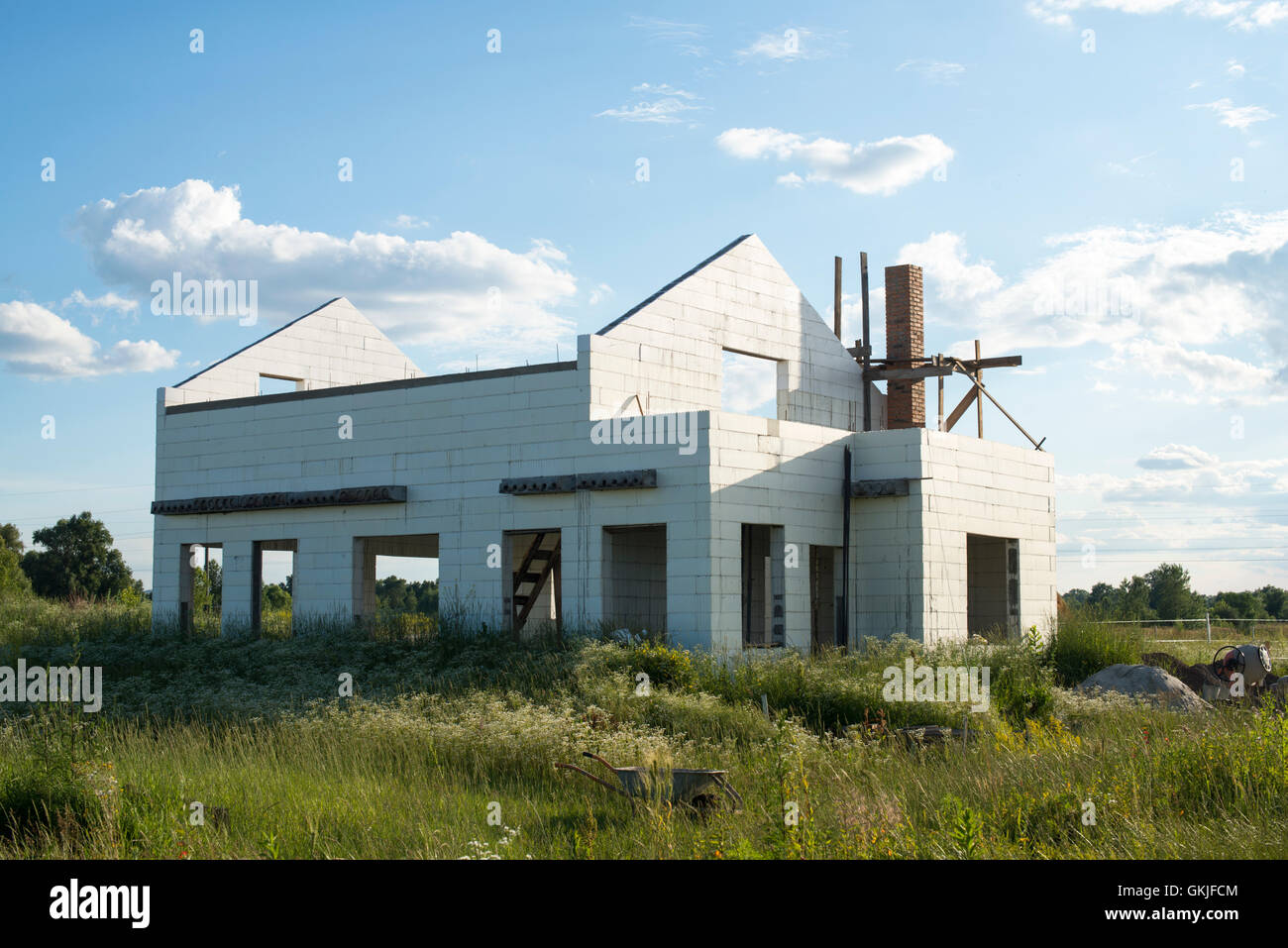 La construction de maisons privées Banque D'Images