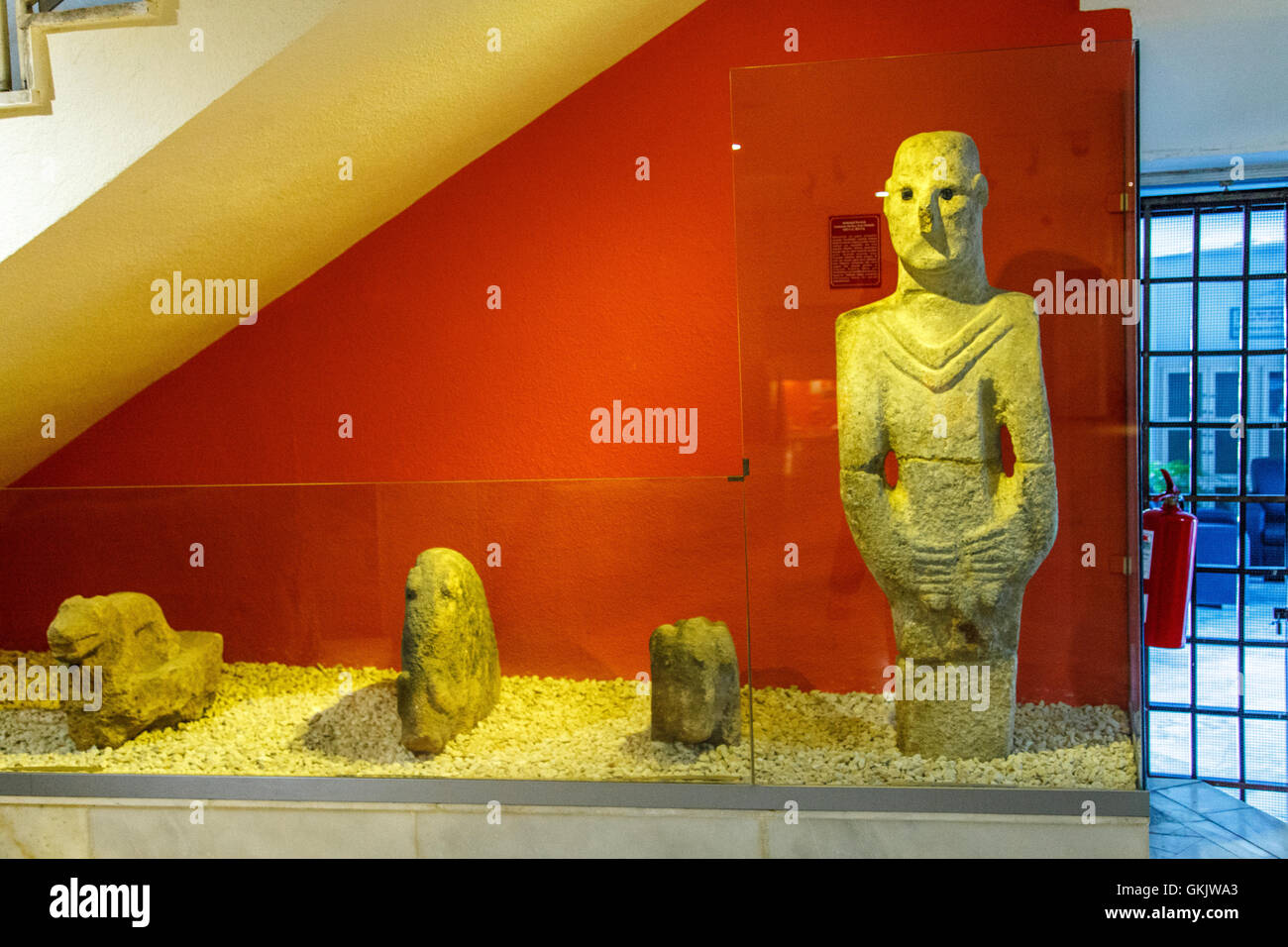 Stèles et sculptures de Göbekli Tepe Banque D'Images