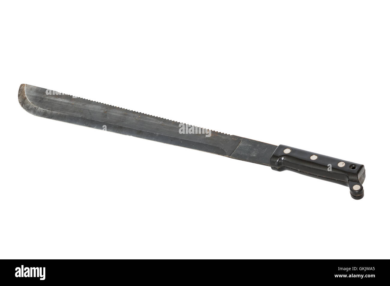 Machette rouillé vintage isolé sur fond blanc Banque D'Images