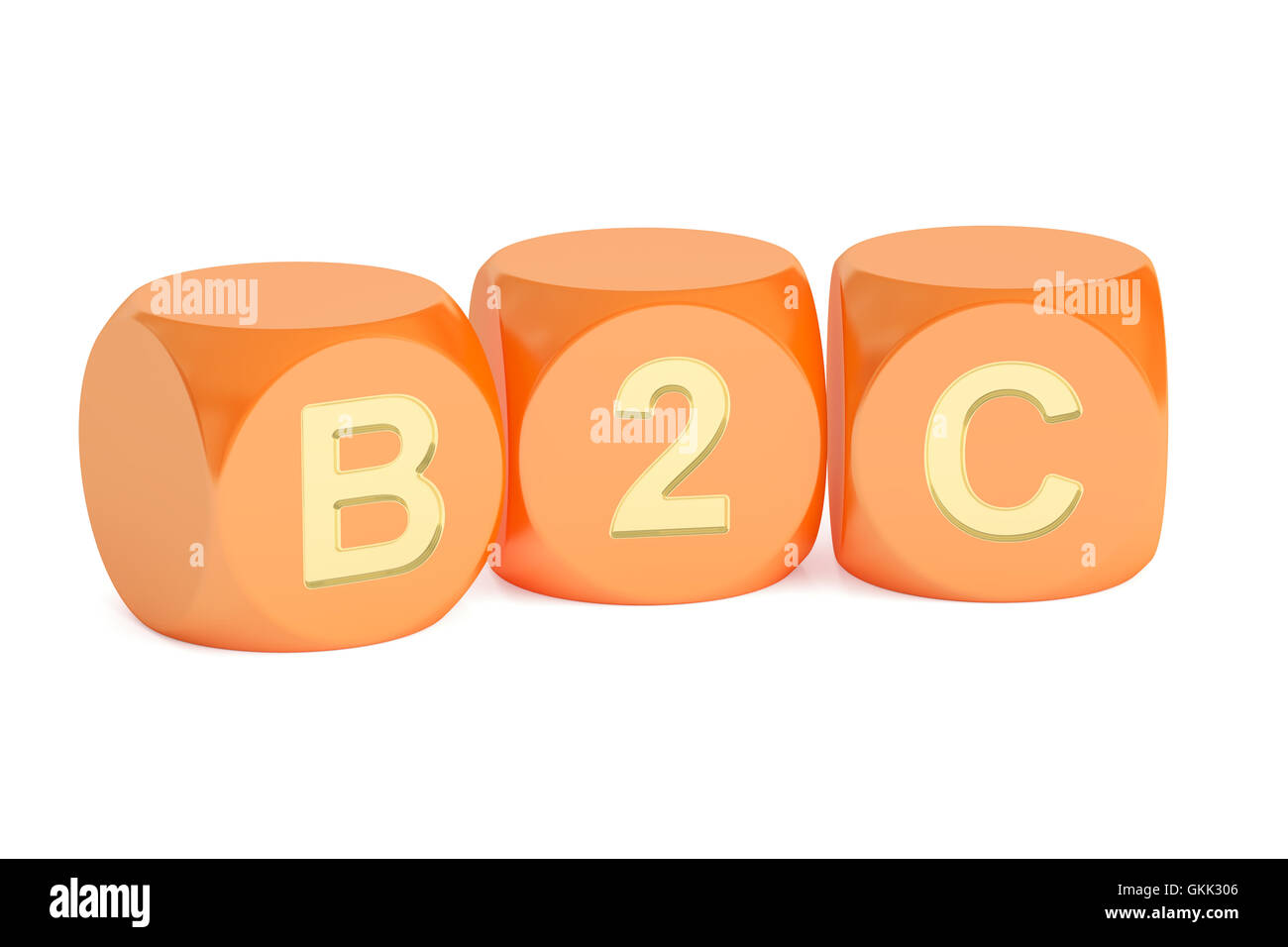 B2C concept, rendu 3D isolé sur fond blanc Banque D'Images