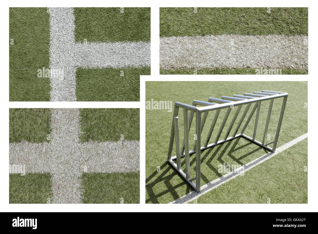 But de football collage Banque D'Images