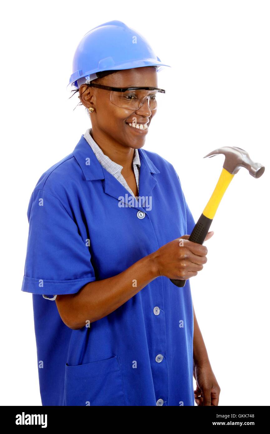 Femme africaine Carpenter Banque D'Images