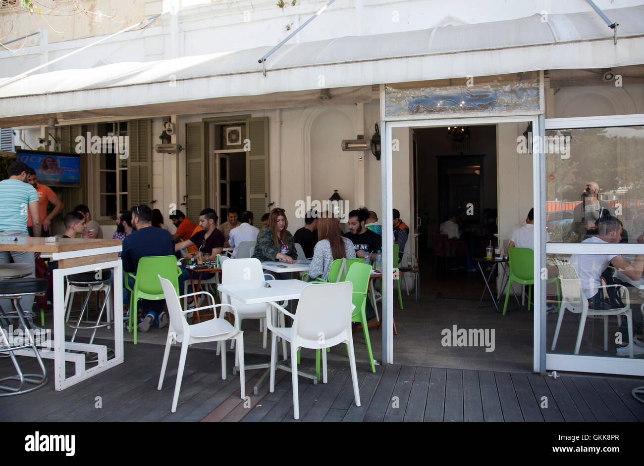 Omnia populaires Cafe dans la vieille ville de Paphos à Chypre Banque D'Images