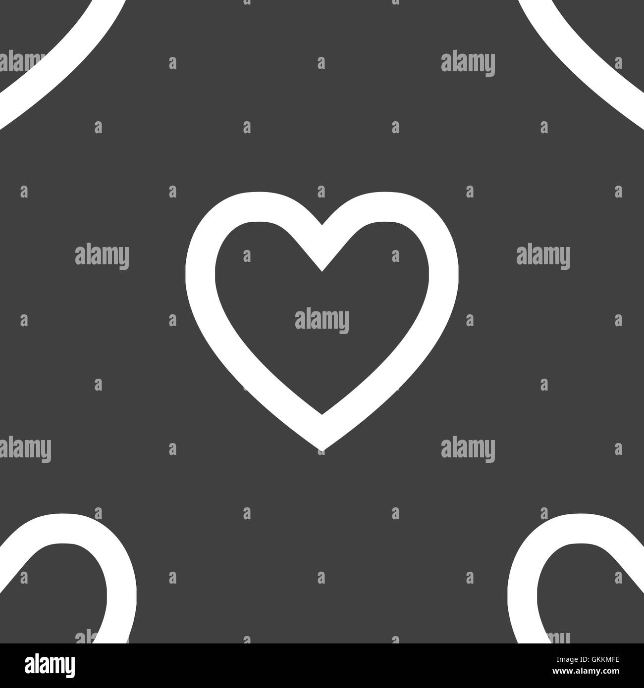 Coeur icône web design plat. Modèle sans couture. Illustration de Vecteur