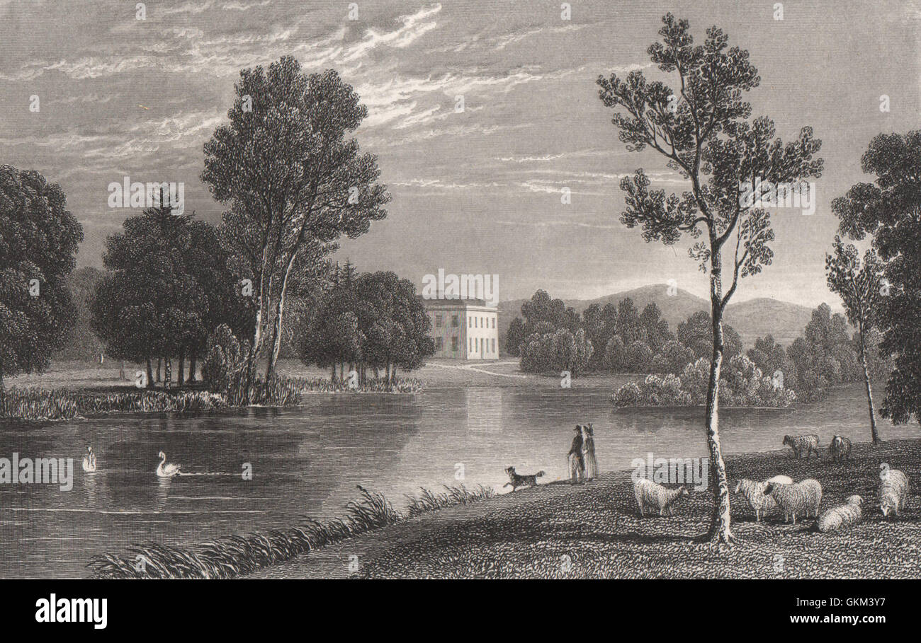 Glansevern Hall, le siège de W. présage. Montgomeryshire, par Henry Gastineau, 1835 Banque D'Images