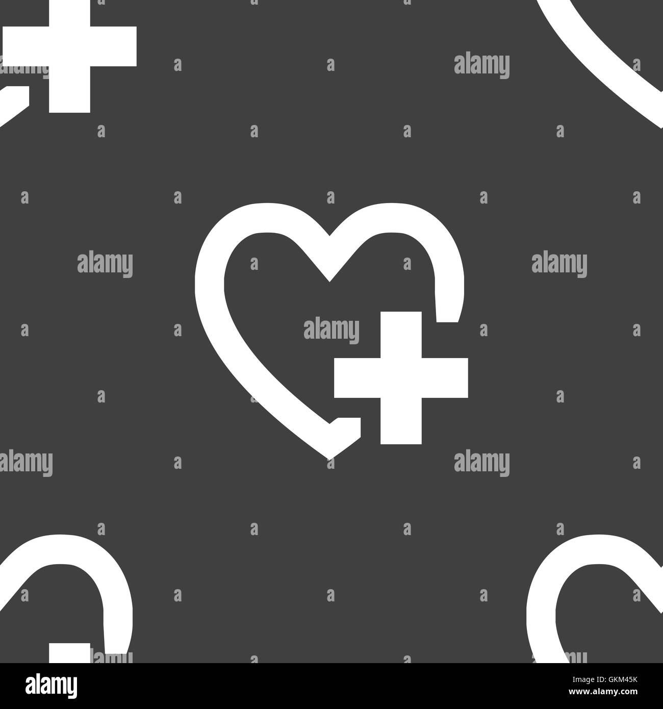 Coeur icône web design plat. Modèle sans couture. Illustration de Vecteur