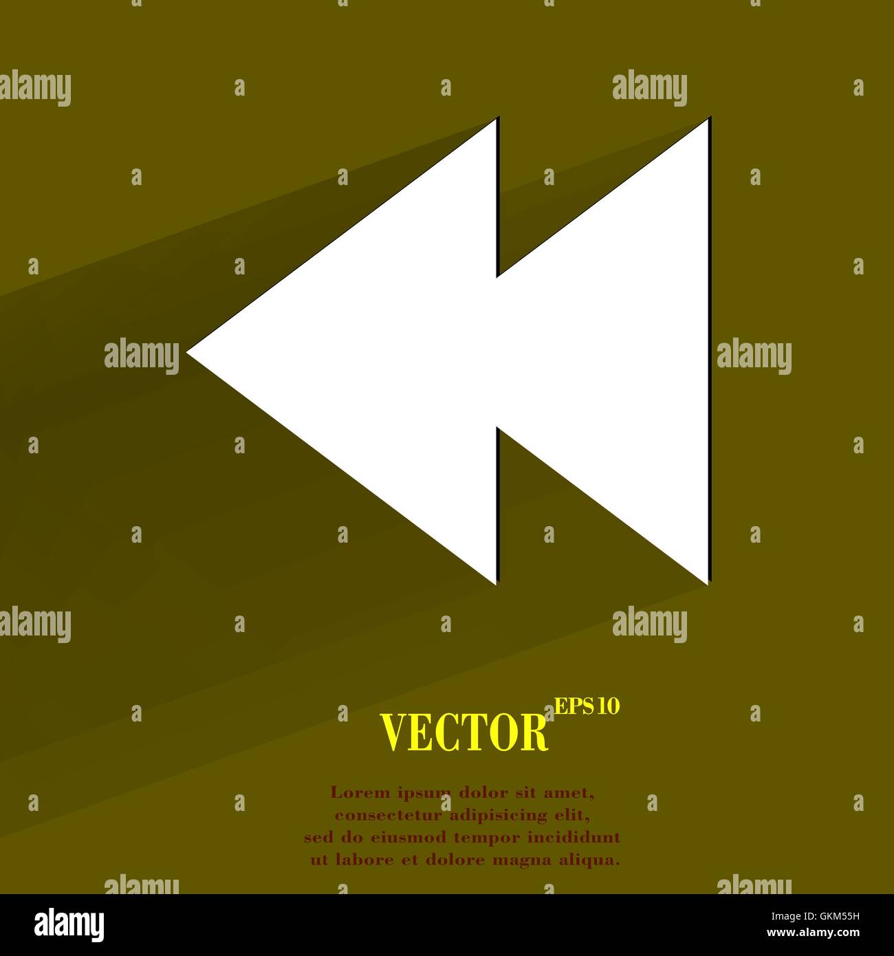 Contrôle multimédia. Télévision web moderne avec bouton long shadow et l'espace pour votre texte. Illustration de Vecteur