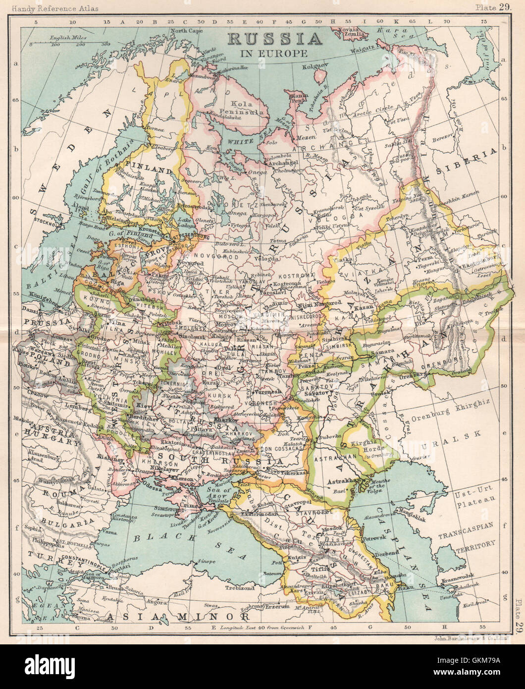 La Russie dans l'Europe. La grande Russie. Kazan. Le Caucase. La Finlande. BARTHOLOMEW, 1904 map Banque D'Images