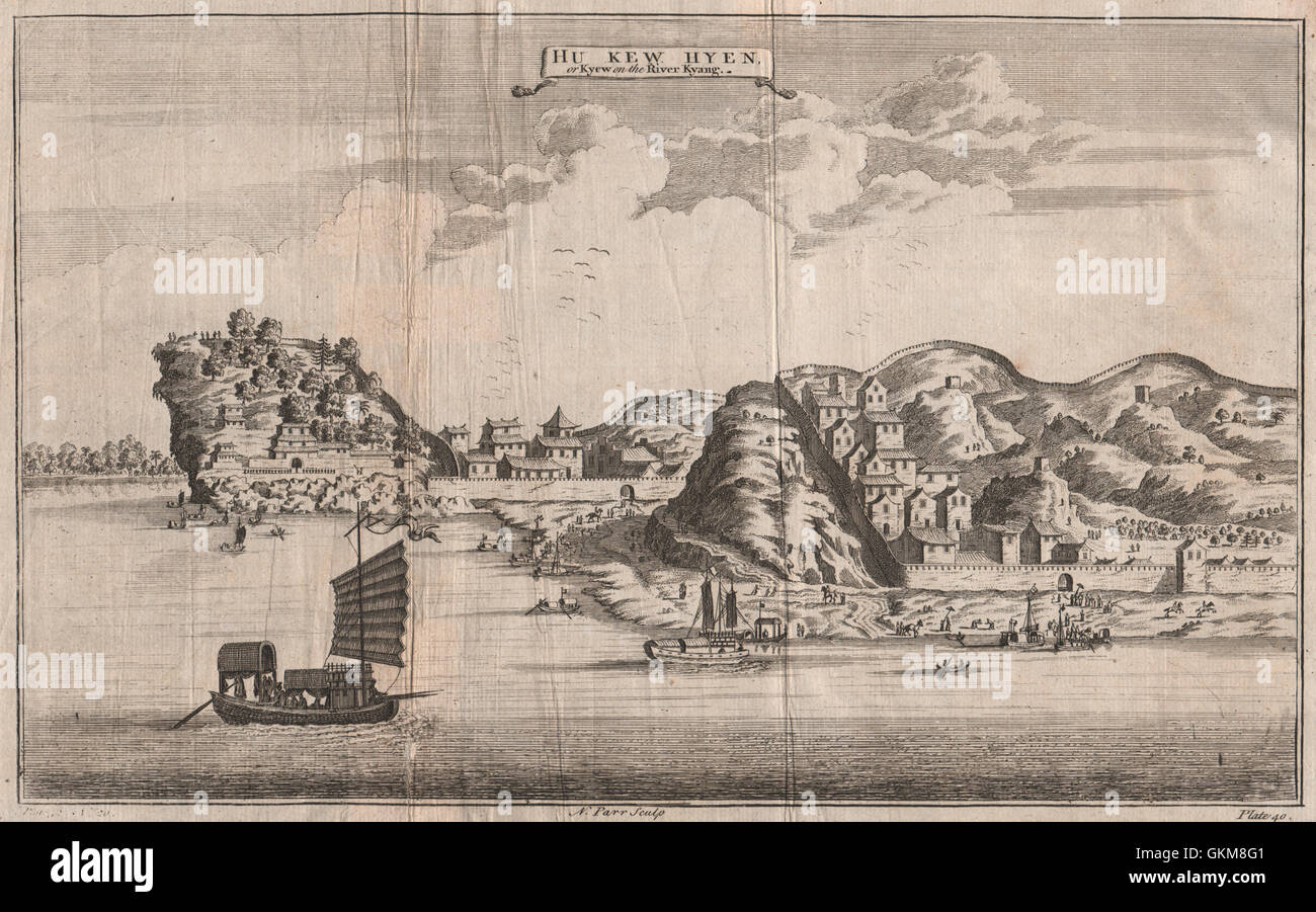 La Chine. 'Hu Kew Hjelmeland, ou sur la rivière Kyang Kyew". HUKOU, province de Jiangxi, 1746 Banque D'Images