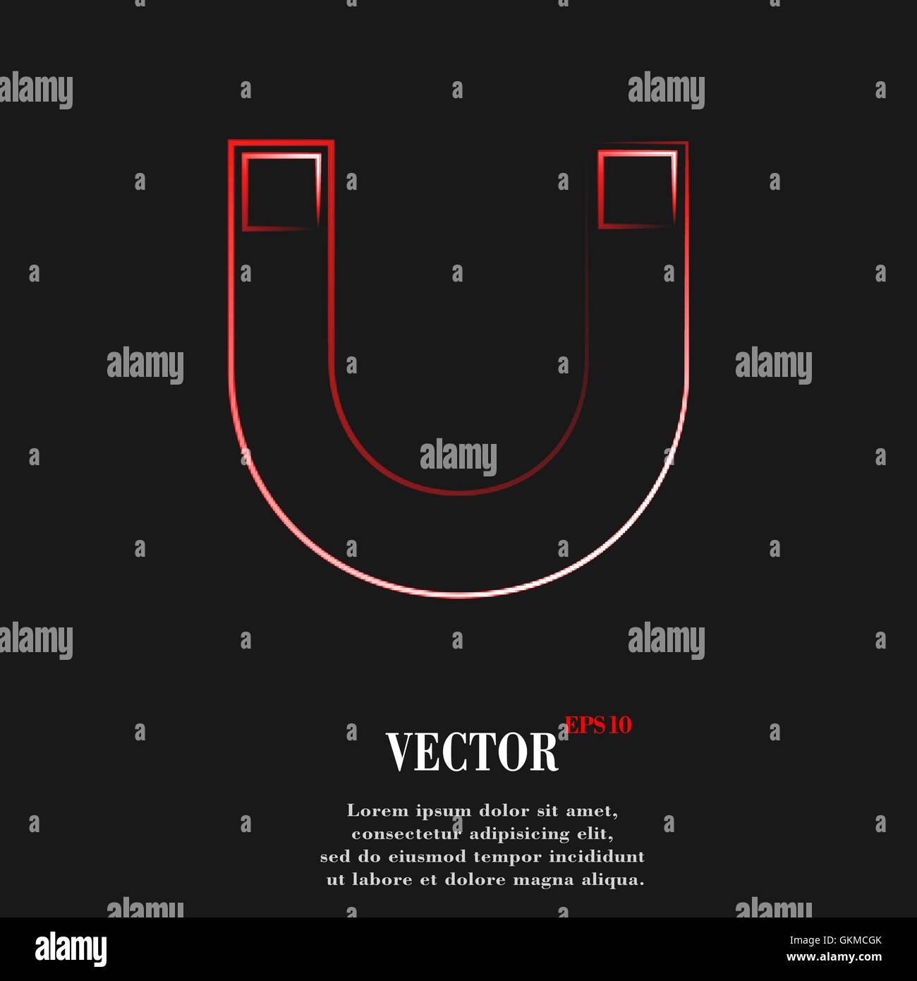L'icône de l'aimant plat symbole web design moderne avec grande ombre et de l'espace pour votre texte. Vector Illustration de Vecteur