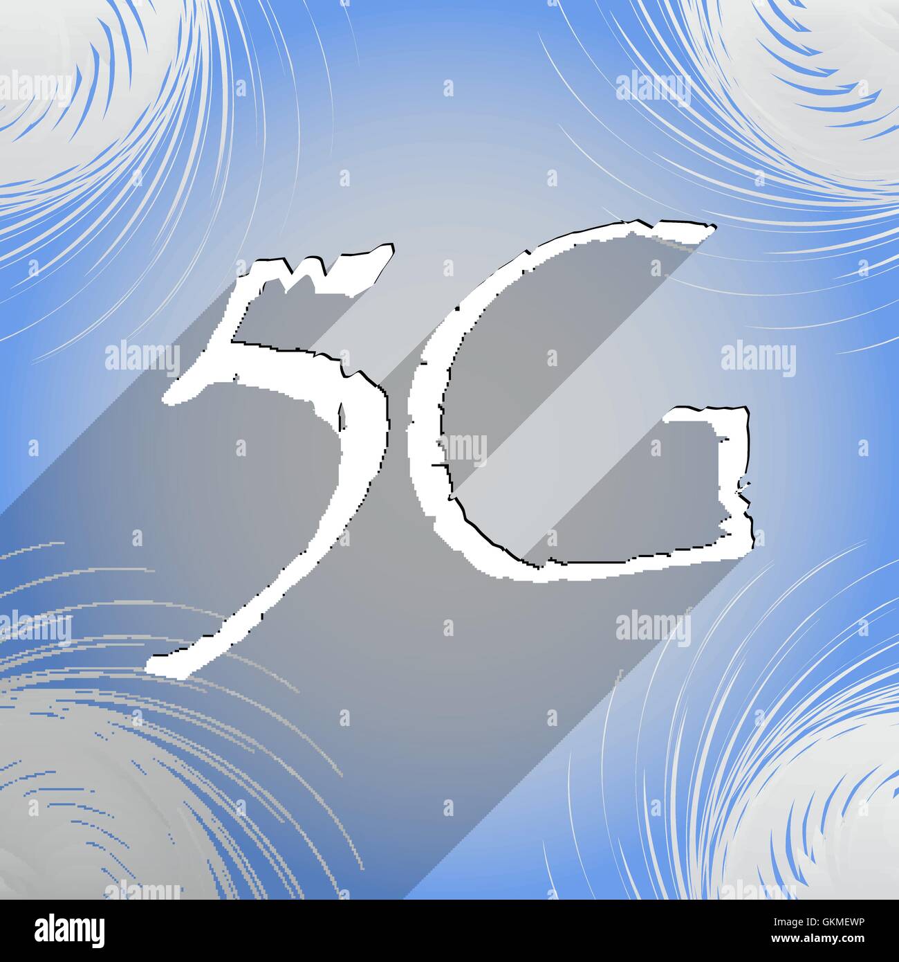 Symbole icône 5G télévision web design moderne avec grande ombre et de l'espace pour votre texte. Vector Illustration de Vecteur