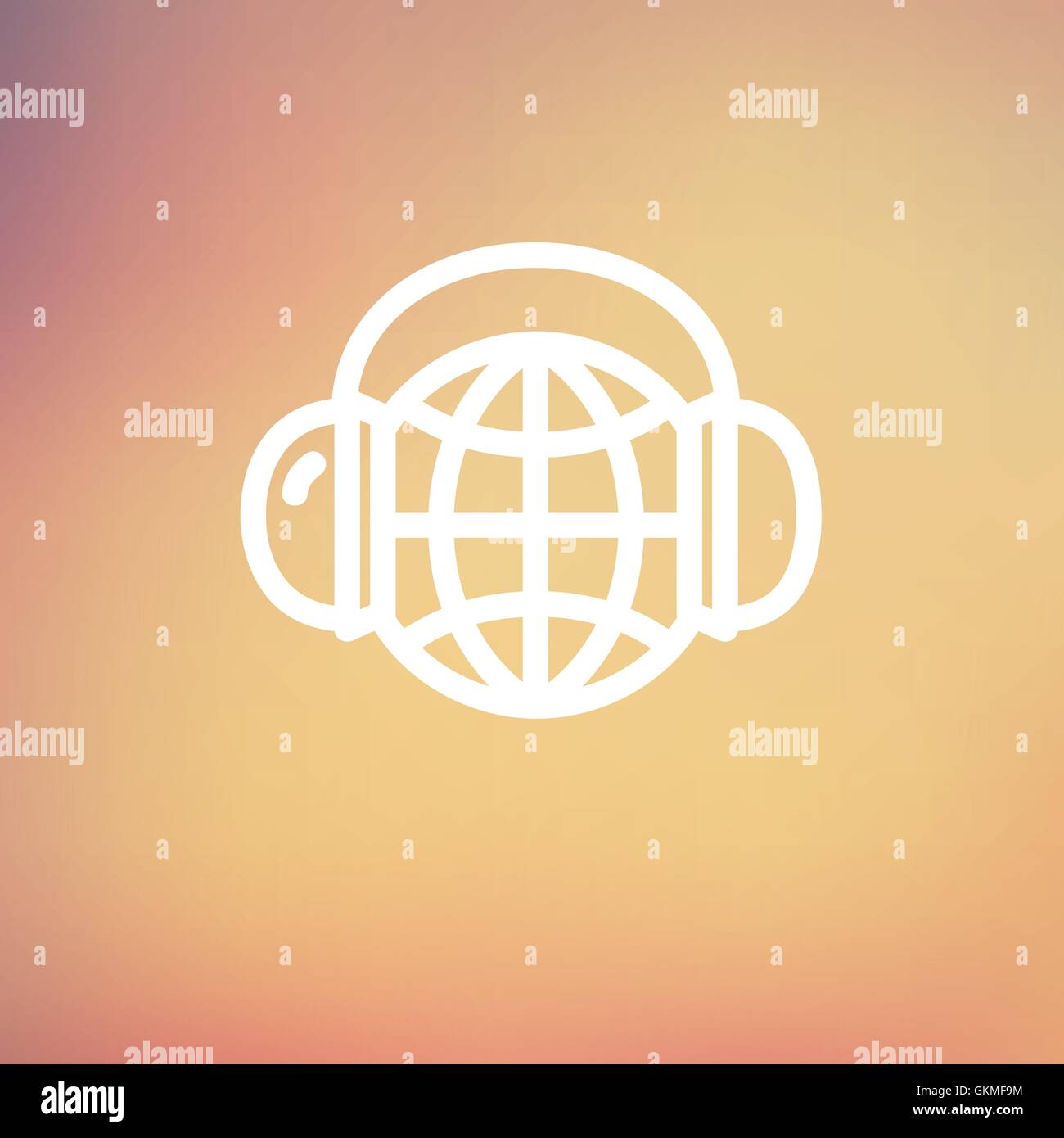 Musique du monde l'icône de la ligne mince Illustration de Vecteur