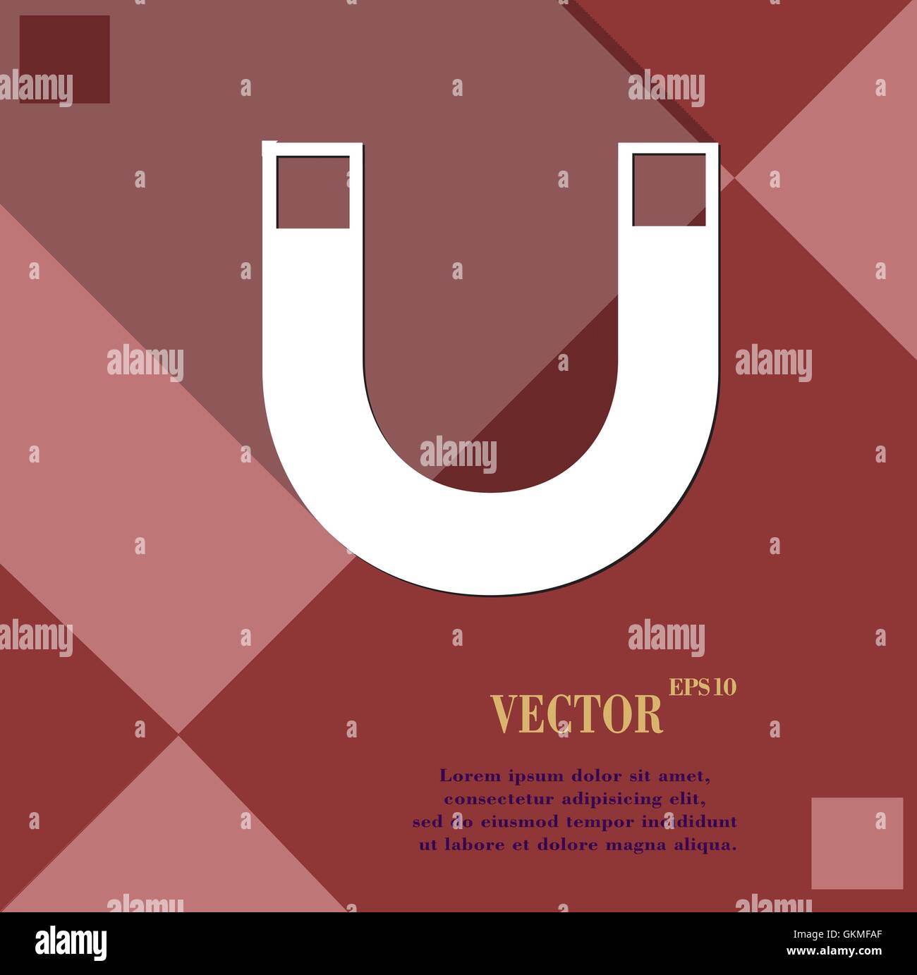 L'icône de l'aimant plat symbole web design moderne avec grande ombre et de l'espace pour votre texte. Vector Illustration de Vecteur