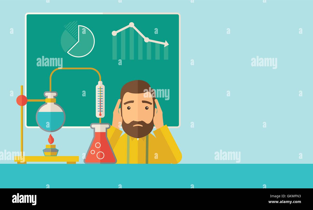 Professeur de la science en laboratoire. Illustration de Vecteur