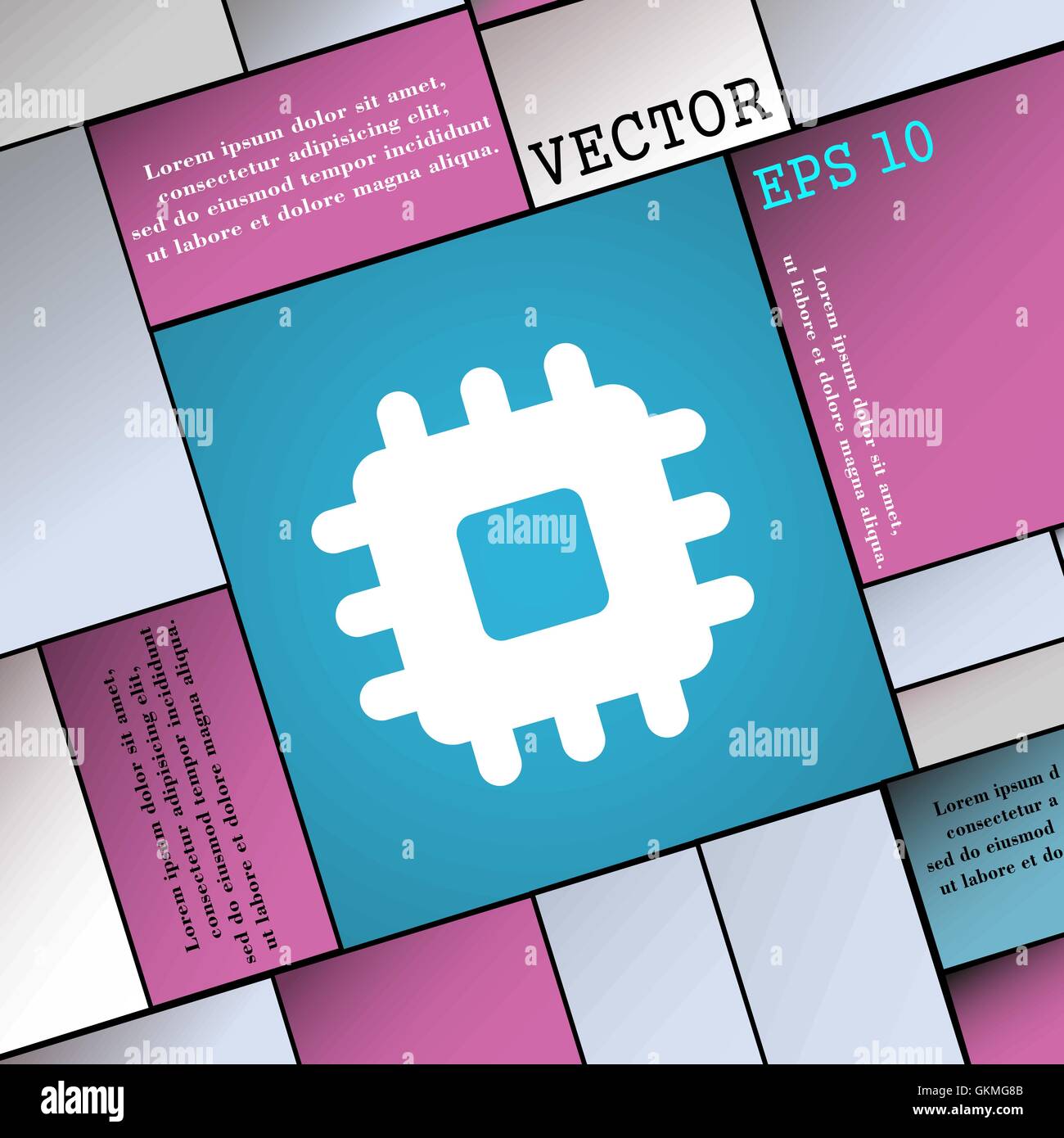 Icône de l'unité centrale de traitement. Une télévision moderne style pour votre conception. Vector Illustration de Vecteur