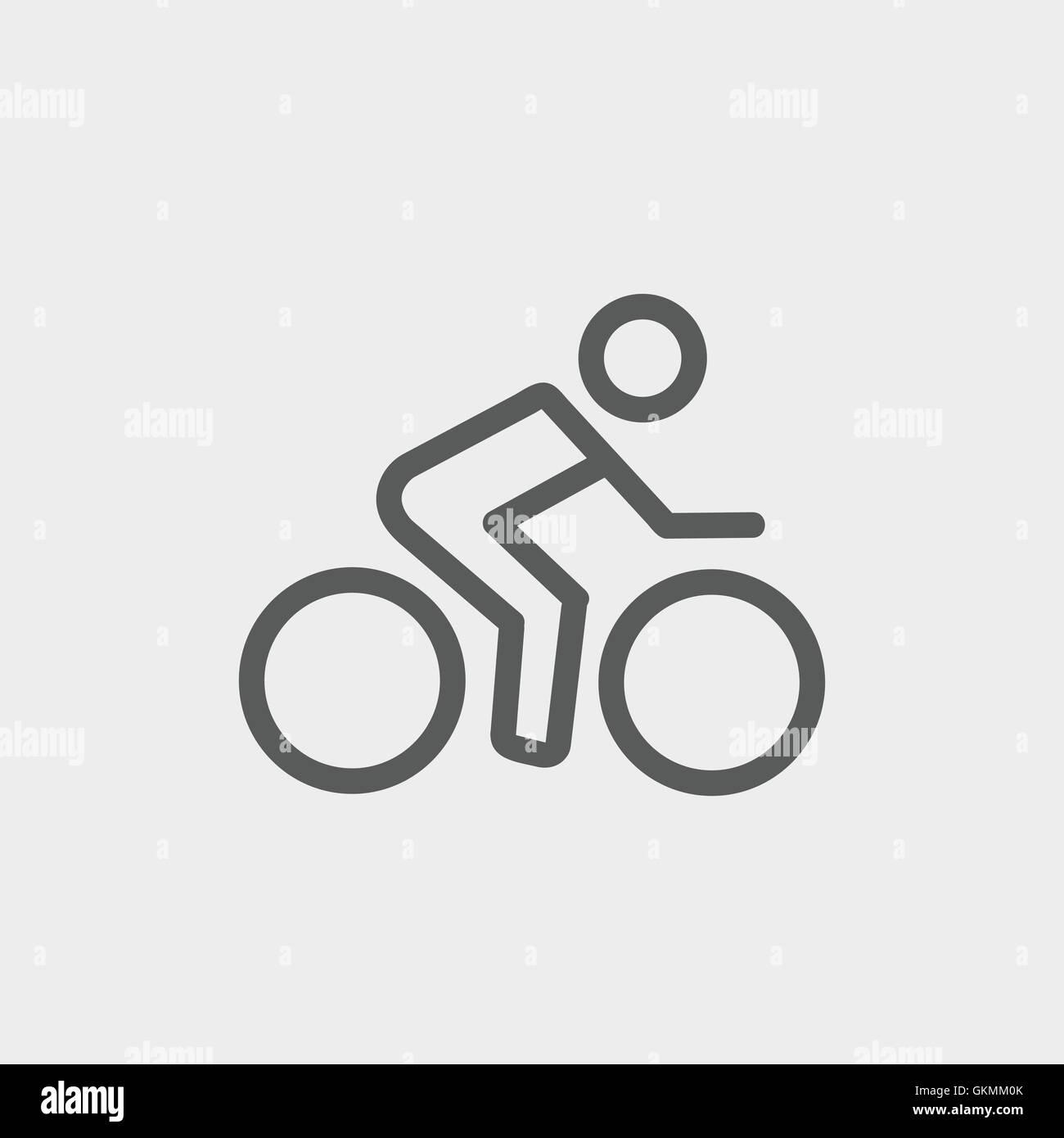 Sport bike rider et l'icône de la ligne mince Illustration de Vecteur