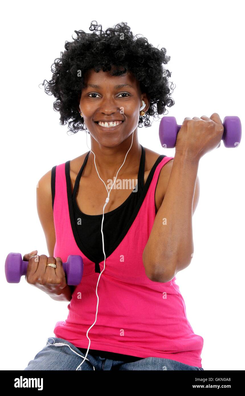 African Lady in Gym Banque D'Images
