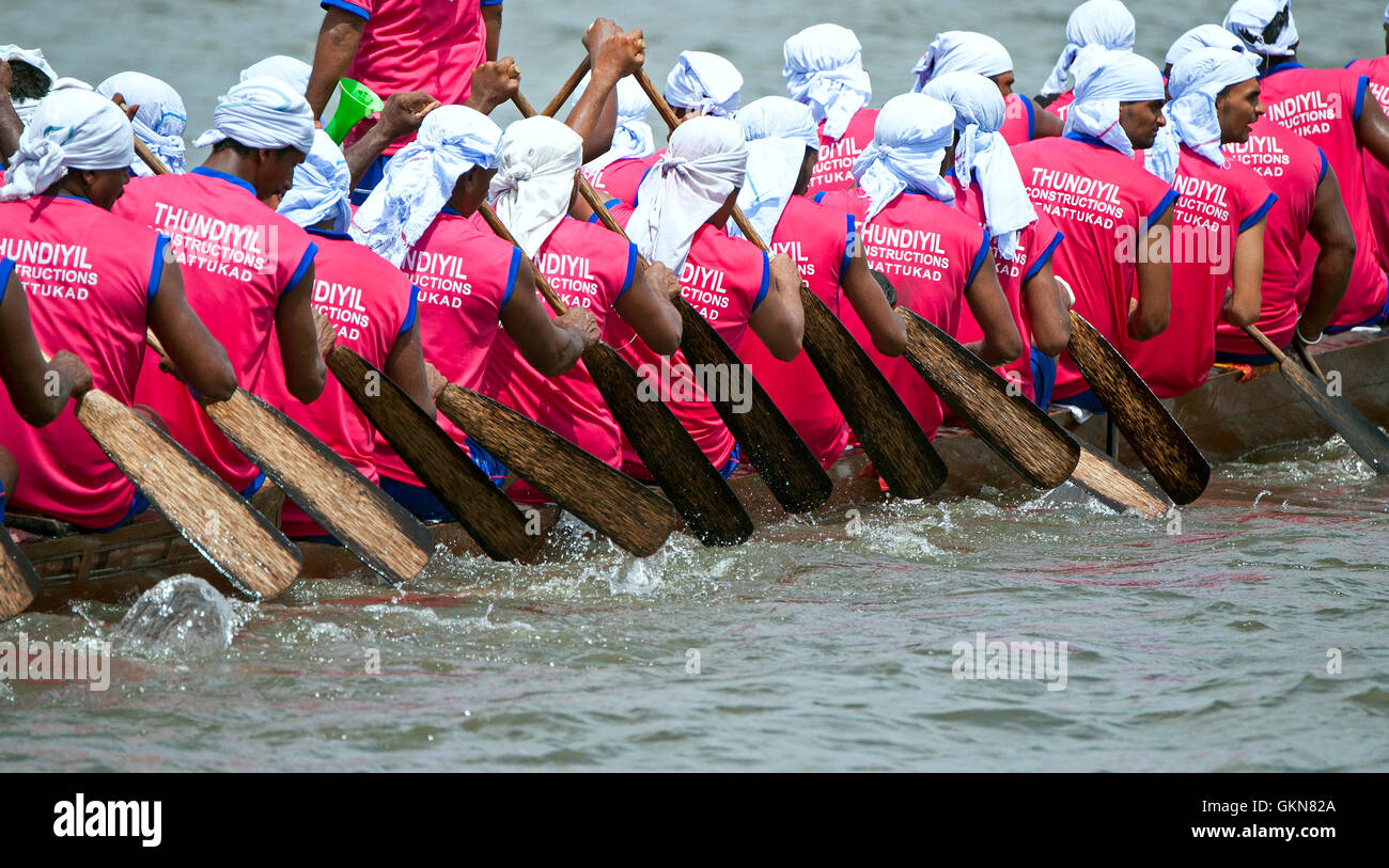 L'image de Snake bateau en Nehru boat race day, Allaepy Punnamda, Lac, Kerala Inde Banque D'Images