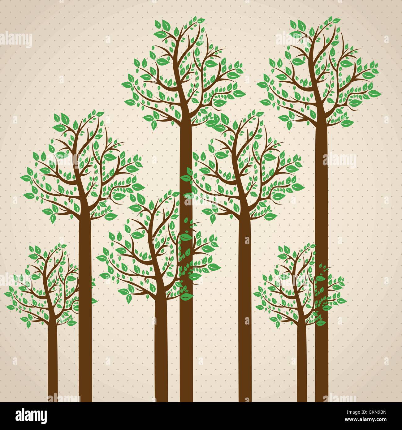La saison des arbres dans le vert saison d'vector illustration Illustration de Vecteur