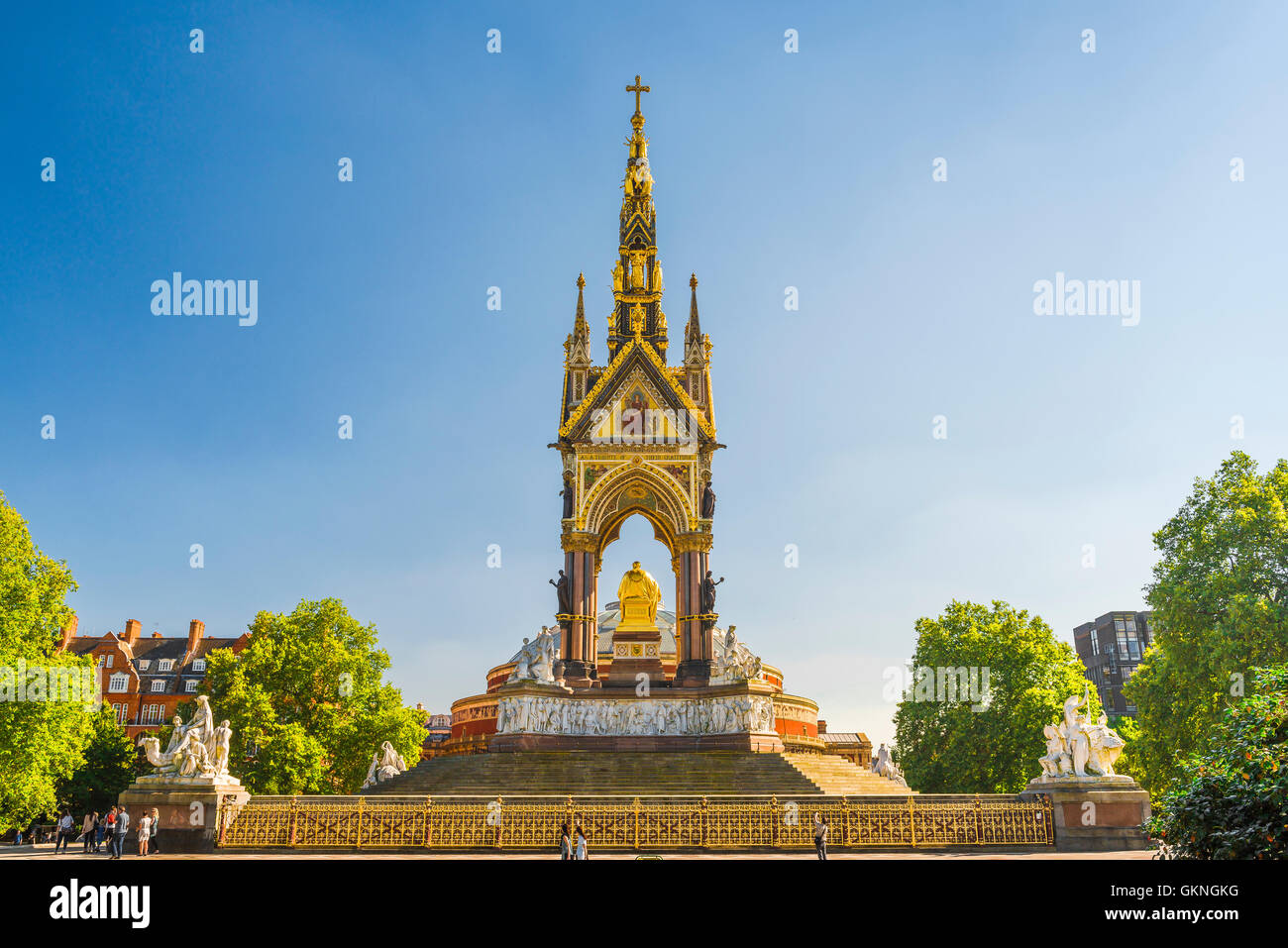 L'architecture victorienne de Londres, détail de l'arrière de l'Albert Memorial situé à côté du Royal Albert Hall à Londres. Banque D'Images