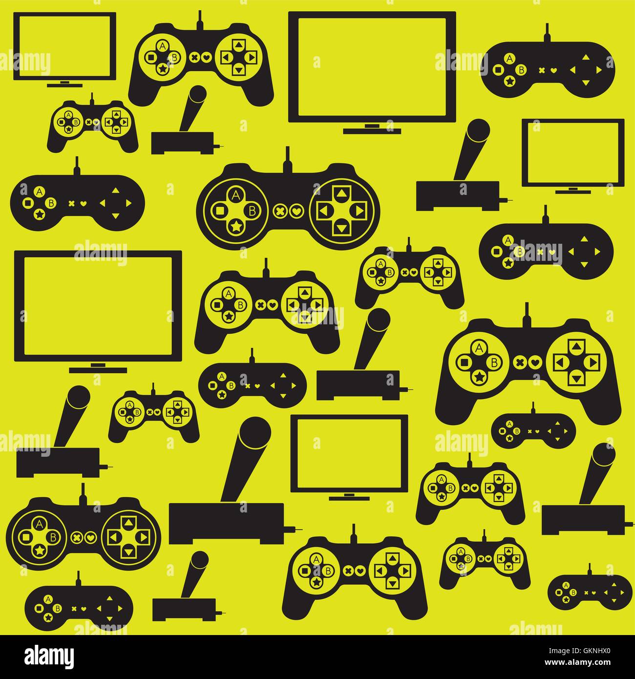 Silhouettes Jeux vidéo Illustration de Vecteur