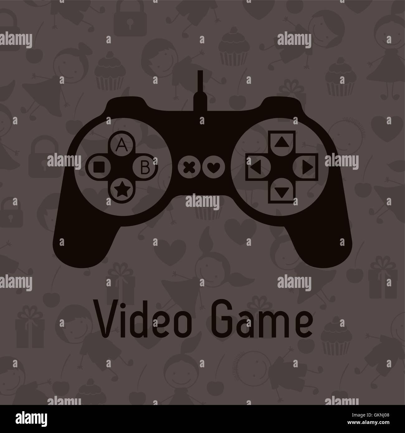 Silhouettes Jeux vidéo Illustration de Vecteur